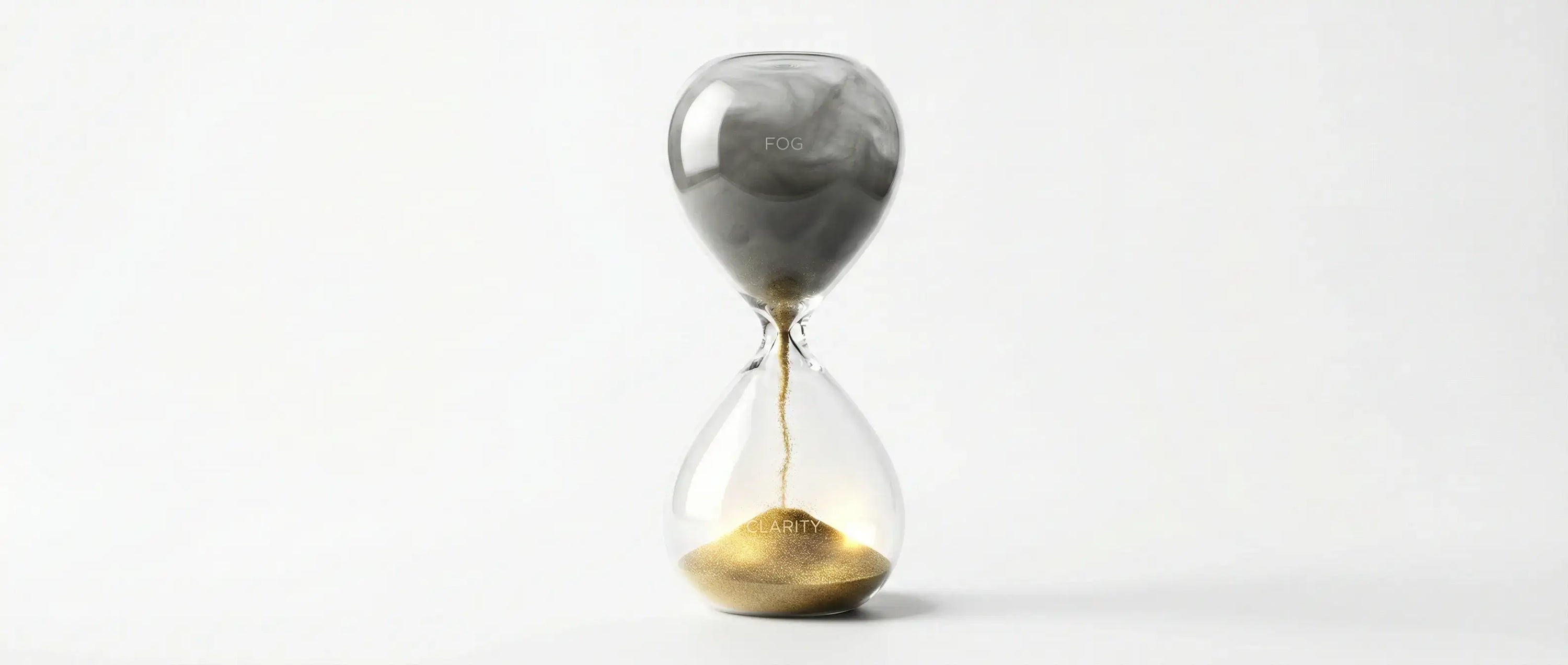 Hourglass representing the long lasting effects of covid brain fog.